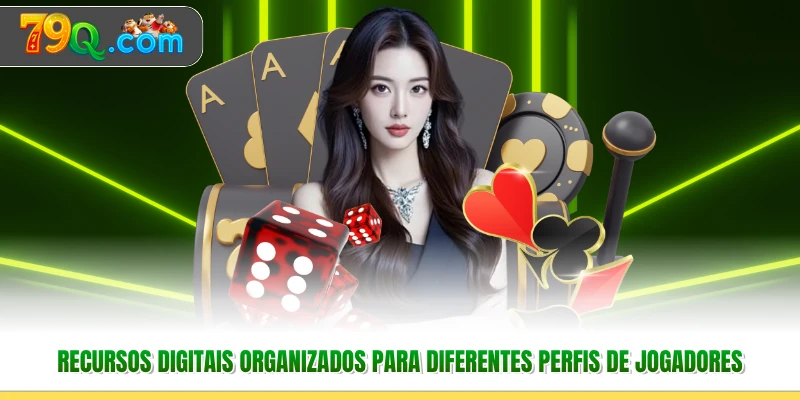 Recursos digitais organizados para diferentes perfis de jogadores